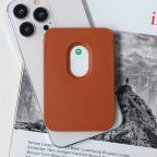 Maska Torbica Leather Magsafe Pocket za iPhone 14 braon slika 2