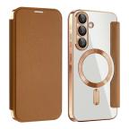 Maska Torbica Magsafe Lux Bi Fold za Samsung A366B Galaxy A36 braon slika 7