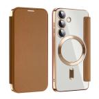 Maska Torbica Magsafe Lux Bi Fold za Samsung S921B Galaxy S24 braon slika 7