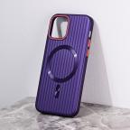 Maska Torbica Magsafe Stripe za iPhone 12 6.1 ljubicasta cena 2500 din slika