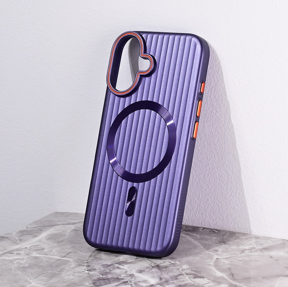 Maska Torbica Magsafe Stripe za iPhone 16 6.1 ljubicasta cena 2500 din slika