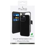 Maska Torbica Puro novcanik 2u1 za iPhone 14 Pro Max 6.7 crna slika 3