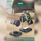 Wireless punjac Coteci BS-025 3u1 za mobilni telefon/slusalice/pametni sat crni slika 2